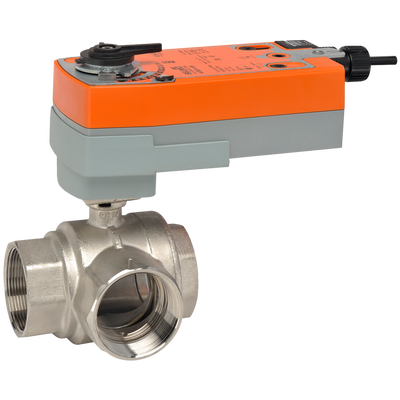 BELIMO Belimo B332L+AFRBUP Ball Valve 24-240V On/Off 1.25 3 Way Cv=34