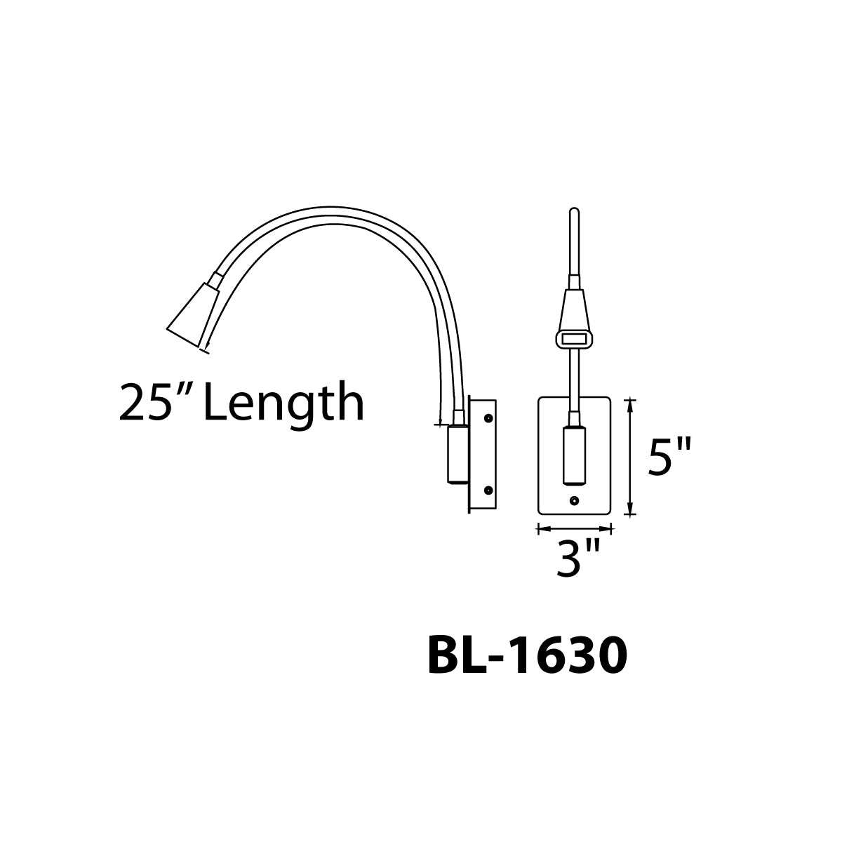 WAC LIGHTING Wac Lighting BL-1630-BK Stretch LED Swing Arm 9W 29 Inch 1 Light