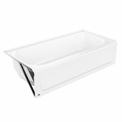 Bootz Industries 011-3393-00 Bootz Syniron 60 inch x 30 inch x 14-1/4 inch Porcelain Enameled Steel Bathtub, Left Hand Drain, White