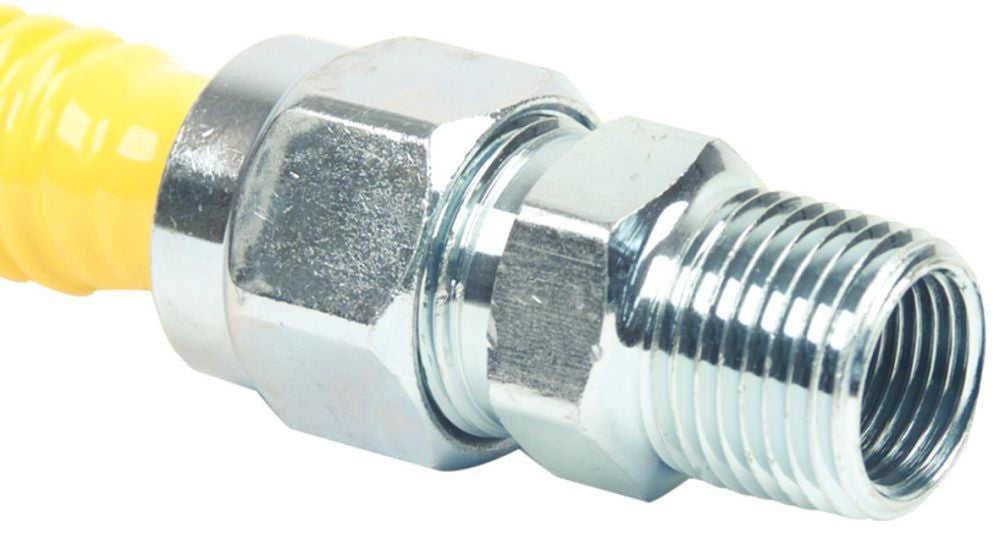 BRASSCRAFT BrassCraft CSSC44-48 ProCoat 1/2 in. MIP x 1/2 in. MIP x 48 in. Stainless Steel Gas Connector