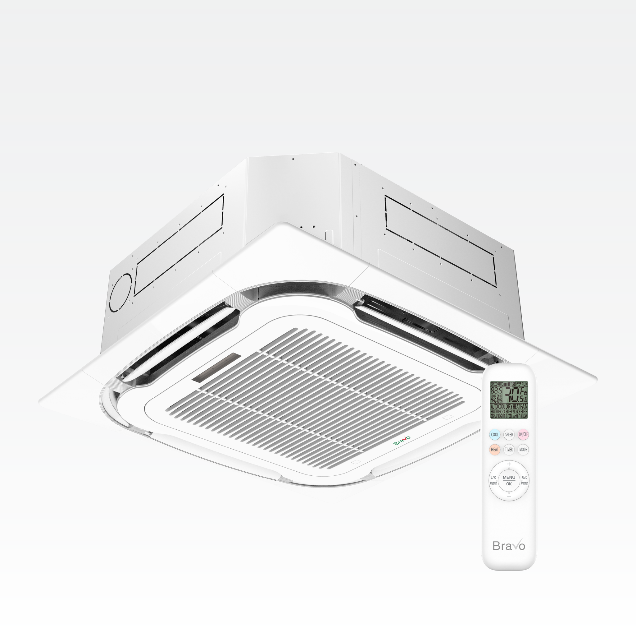 BRAVO ROMA BRAVO ROMA 9000 BTU R-410A 17 SEER2 1-Zone Ceiling Cassette Mini Split