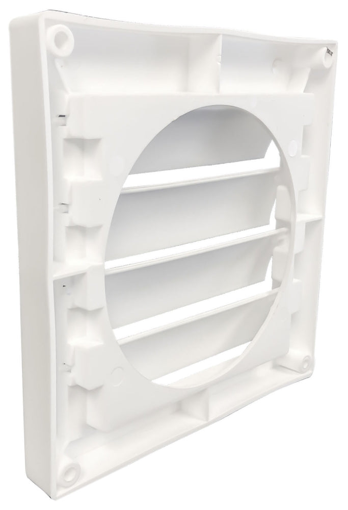 BUILDERS BEST Builder's Best 111424 4 in. Diameter, White, Molded Plastic, Wall Vent Louvered Hood