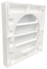 Builder's Best 111424 4 in. Diameter, White, Molded Plastic, Wall Vent Louvered Hood