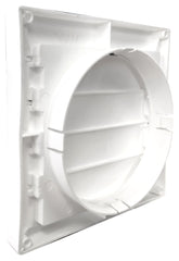 Builder's Best 111424 4 in. Diameter, White, Molded Plastic, Wall Vent Louvered Hood