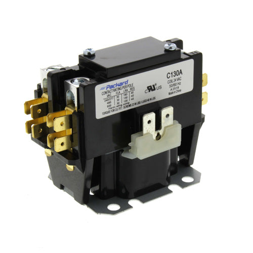 PACKARD Packard C130A Contactor 30 Amp 1 Pole 24V Coil General Purpose Foot Mount