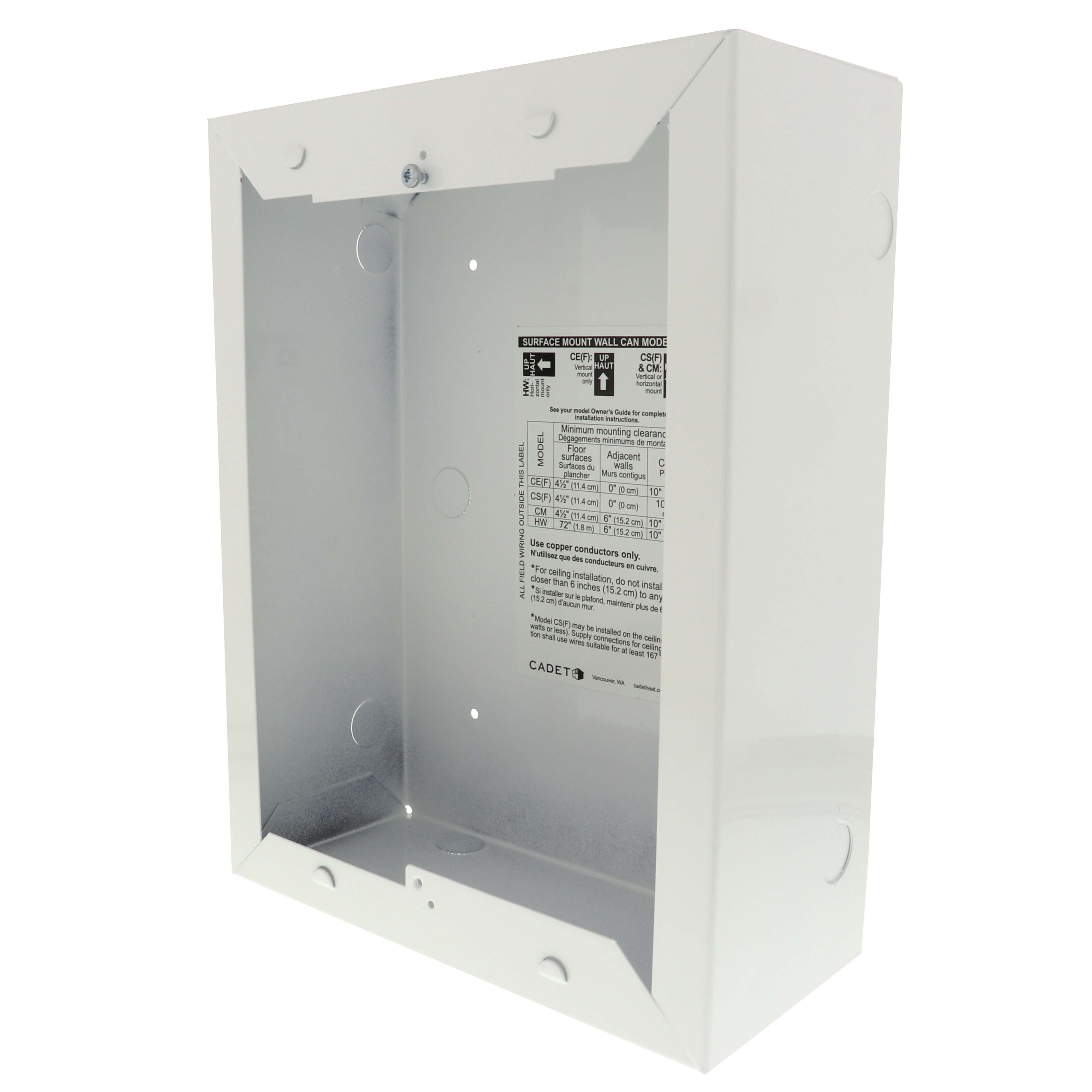 CADET Cadet CCSMW Com-Pak Surface Mount Wall Can White