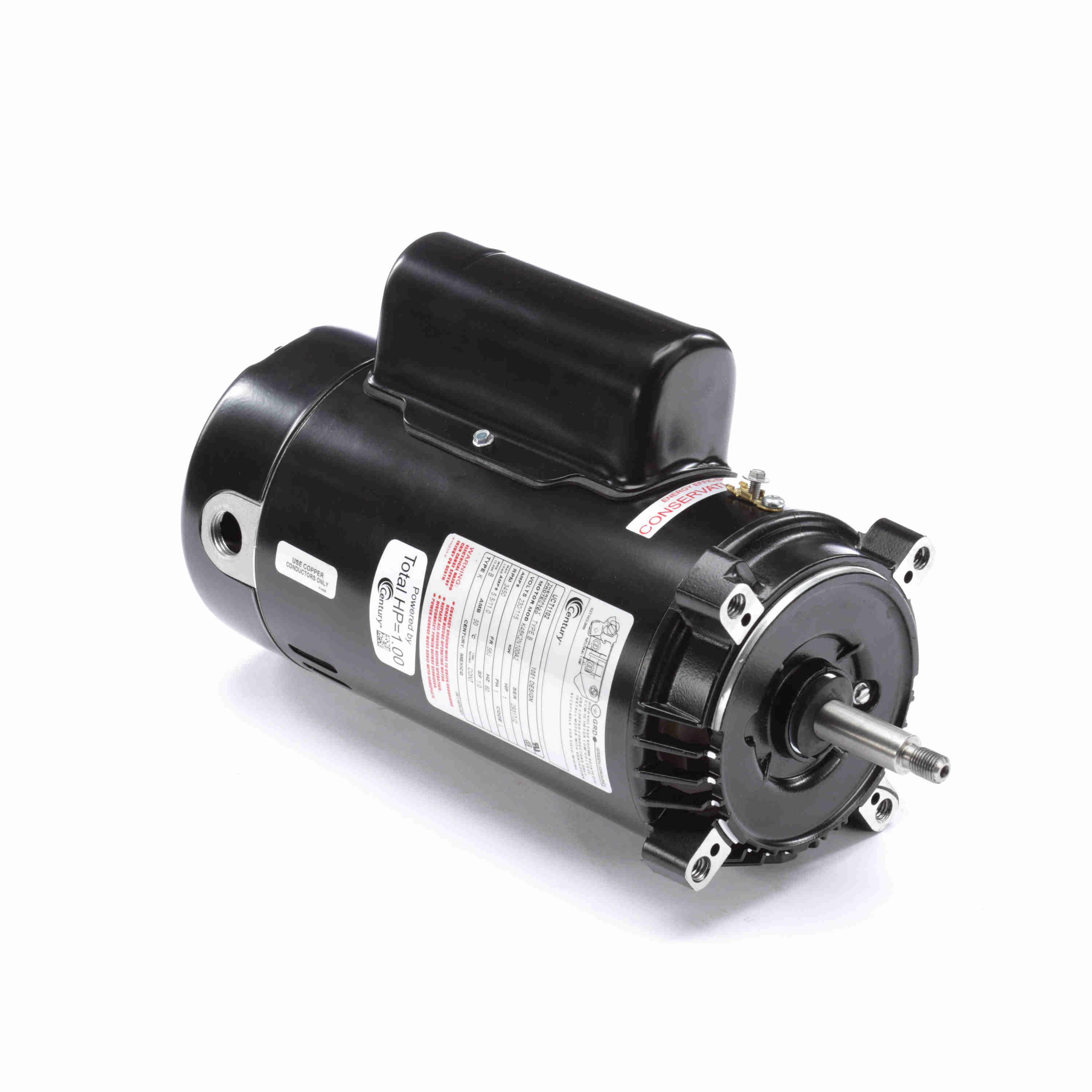CENTURY MOTORS Century UCT1102 Pool Pump Motor 1 HP 1-Speed 56J Frame