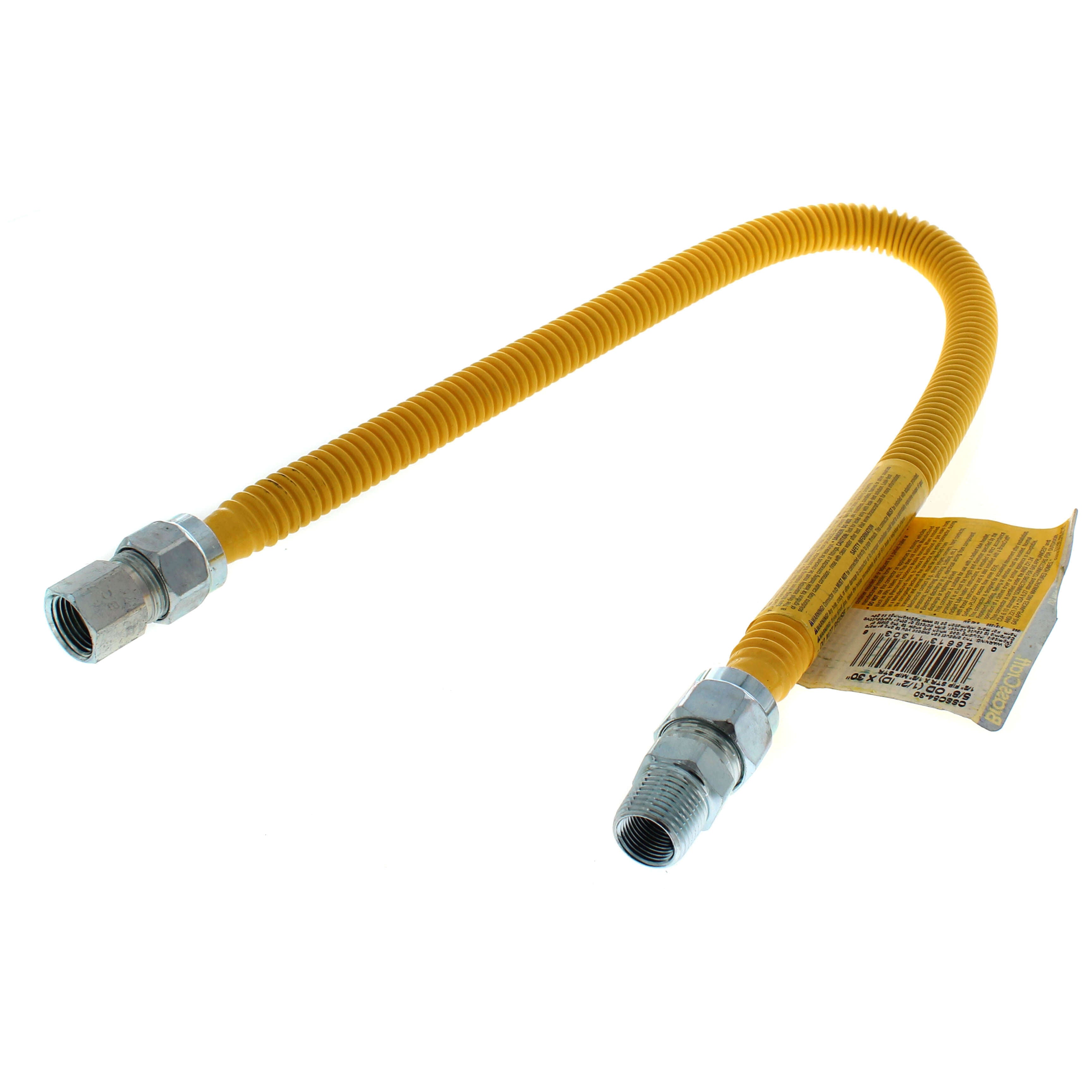 BRASSCRAFT BrassCraft CSSC54-30 Gas Connector With Fittings, 1/2 inch FIP x 1/2 inch MIP x 30 inch Length