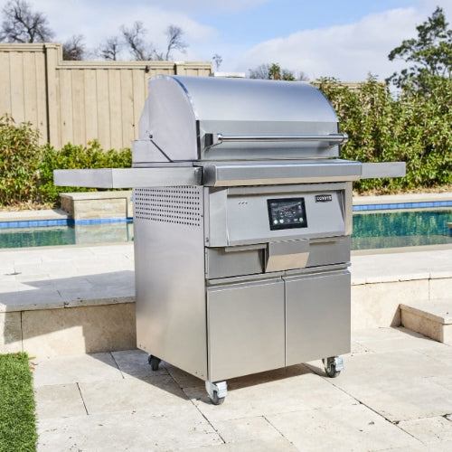 COYOTE OUTDOOR LIVING Coyote C1P28-FS Coyote 28 Inch Freestanding 304 Stainless Steel Pellet Grill with Cart