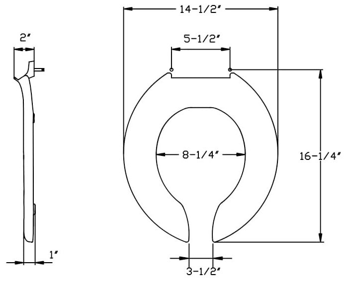 CENTOCO Centoco 300CCSS-001 CNT300CCSS Toilet Seat Open Front Round Heavy Duty
