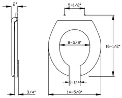 Centoco 460STS-001 Toilet Seat Open Front Round Heavy Duty