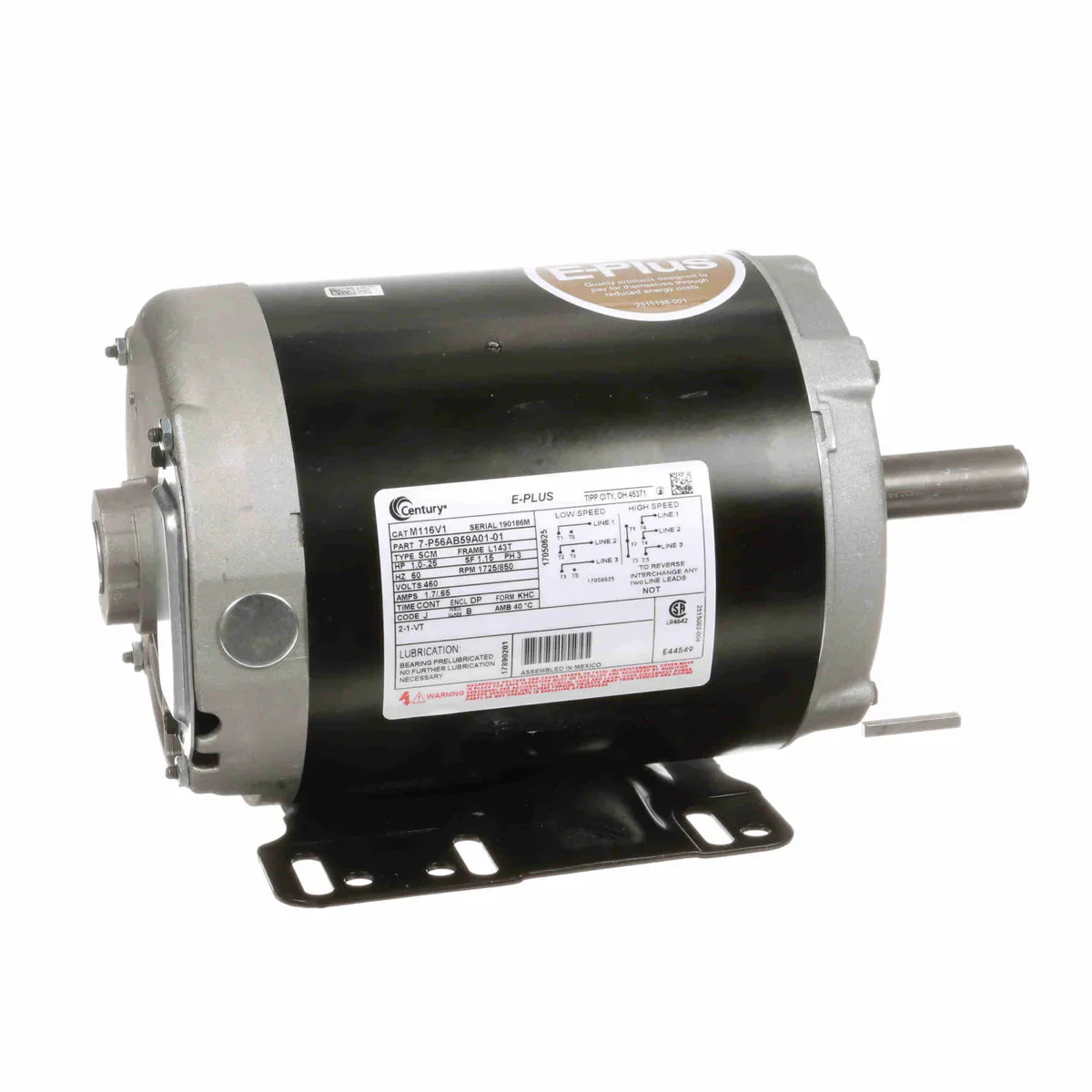 CENTURY MOTORS M116V1 GENERAL PURPOSE MOTORS