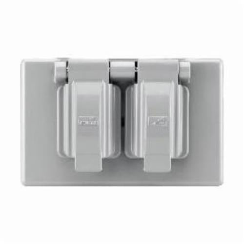 EATON Eaton S1962 Weatherproof Outlet Box Cover, 4.56 in L x 2.87 in W, Duplex Receptacle Cover, Plastic