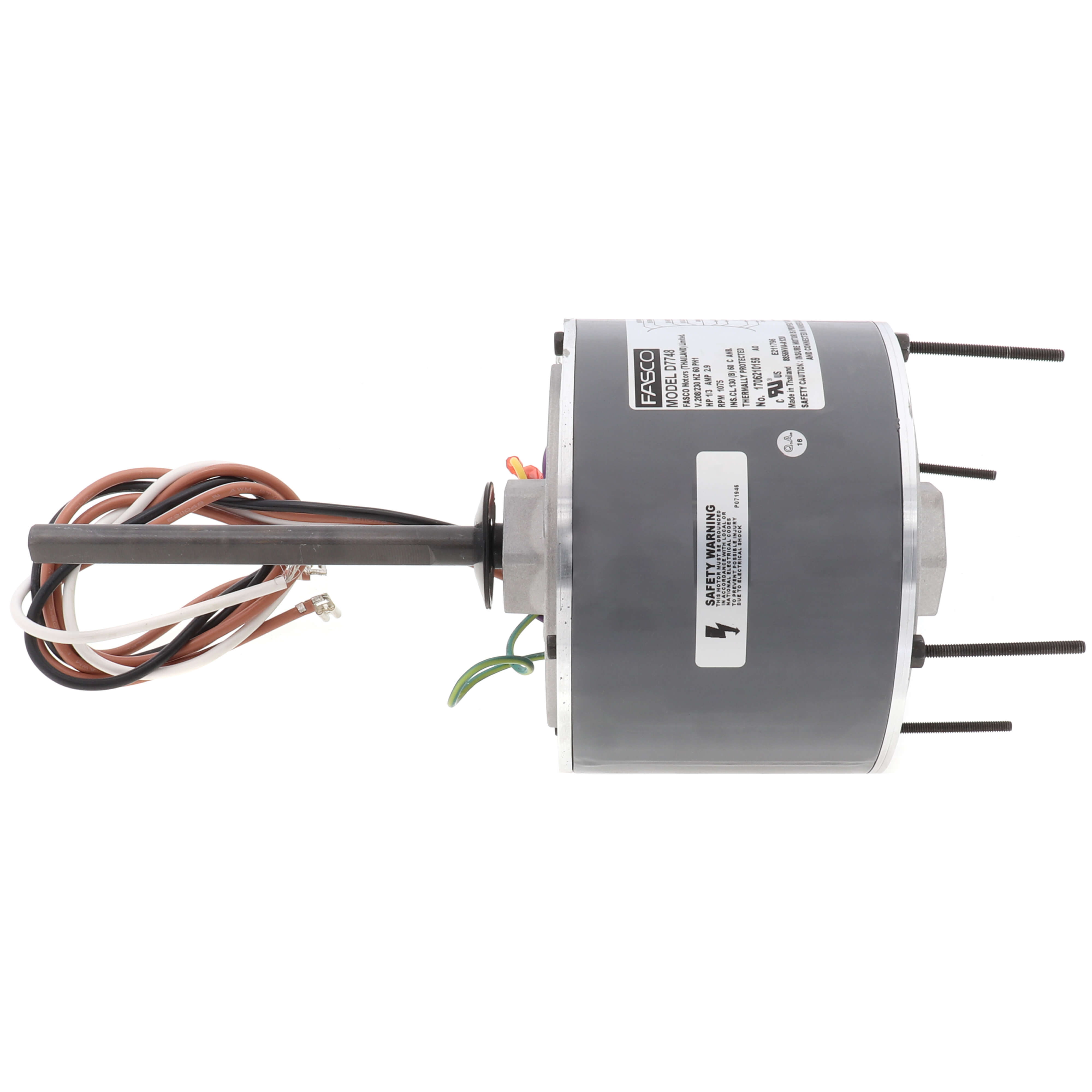 GENTEQ MOTORS Fasco D7748 1 Speed 1075 RPM Condenser Fan Motor 1/3 HP