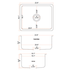 DAKOTA Dakota Plumbing Products DSE-HC2318 Copper Kitchen Sink