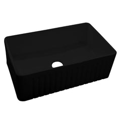DAKOTA Dakota Plumbing Products DSE-FCA3018SMBK Fireclay Farmhouse Sink