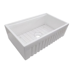DAKOTA Dakota Plumbing Products DSE-FCAL3320S Fireclay Farmhouse Sink