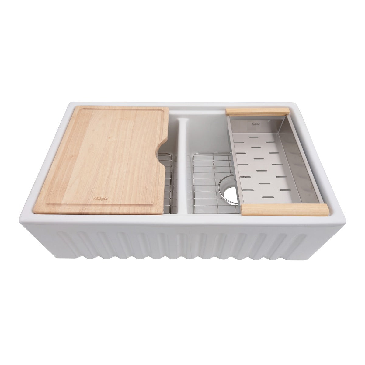 DAKOTA Dakota Plumbing Products DSE-FCAL5050S Fireclay Farmhouse Sink
