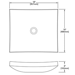 DAKOTA Dakota Plumbing Products DSE-NSV02 Rectangular Vessel Sink
