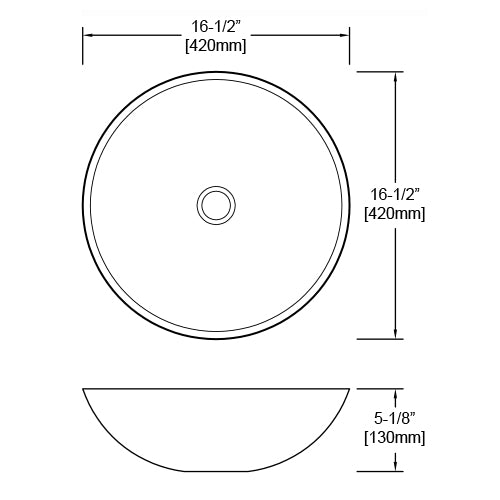 DAKOTA Dakota Plumbing Products DSE-TGV02 Round Vessel Sink