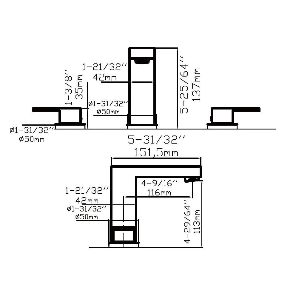 DAKOTA Dakota Plumbing DSF-34B8W00CR Kennedy Widespread Faucet