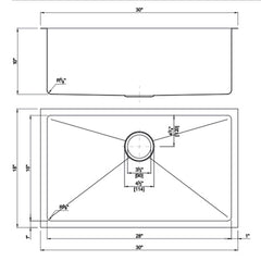 DAKOTA Dakota Plumbing Products DSM-3018GBK Undermount Kitchen Sink
