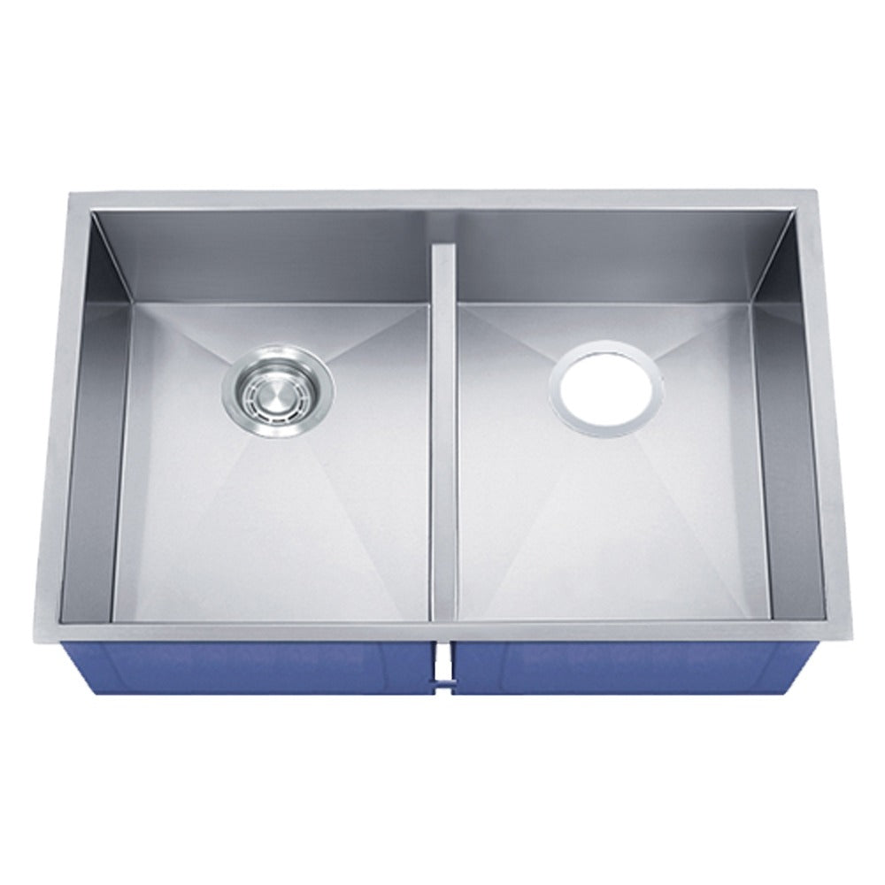DAKOTA Dakota Plumbing DSZ-5050LDSV 50/50 Undermount Kitchen Sink Silver