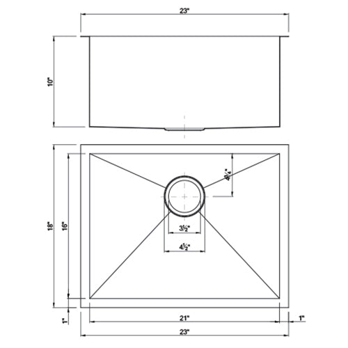 DAKOTA Dakota Plumbing Products DSZ-2318SV Undermount Kitchen Sink