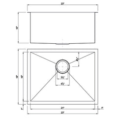 DAKOTA Dakota Plumbing Products DSZ-2318GD Undermount Kitchen Sink