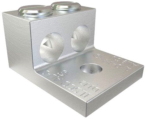 ILSCO Ilsco AU-0 Mechanical Lug, 2-Conductor, 1-Hole Mount, Aluminum, 14-1/0 AWG