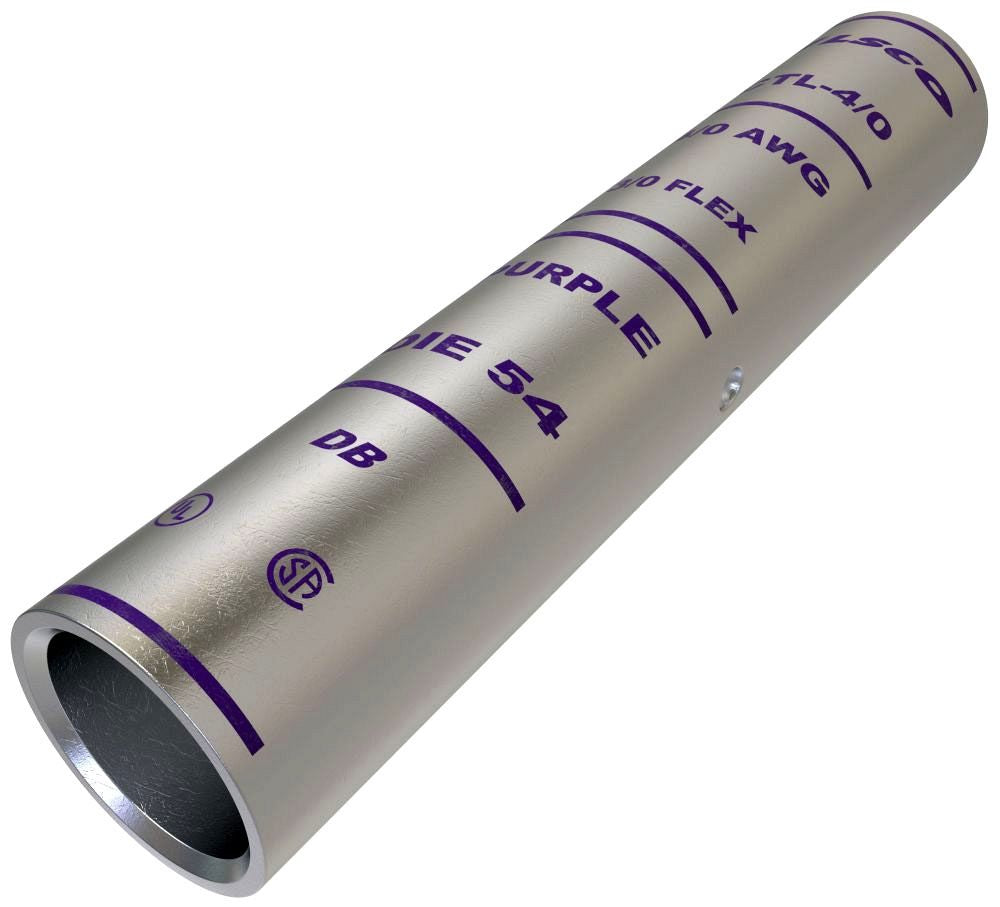 ILSCO ILSCO CTL-4/0 Surecrimp Copper Compression Sleeve, Long Barrel, Size 4/0