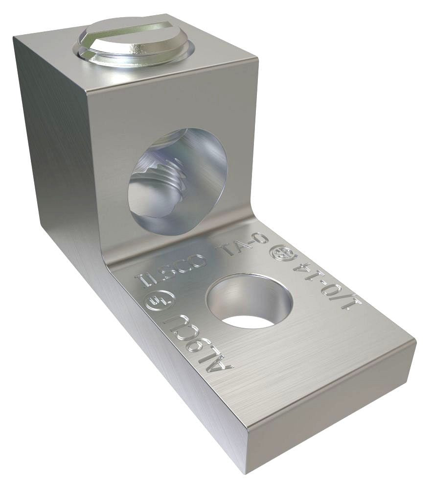ILSCO ILSCO TA-0 Aluminum Mechanical Lug, Conductor Range 1/0-14, 1 Port, 1 Hole, 1/4in Bolt Size, UL, CSA