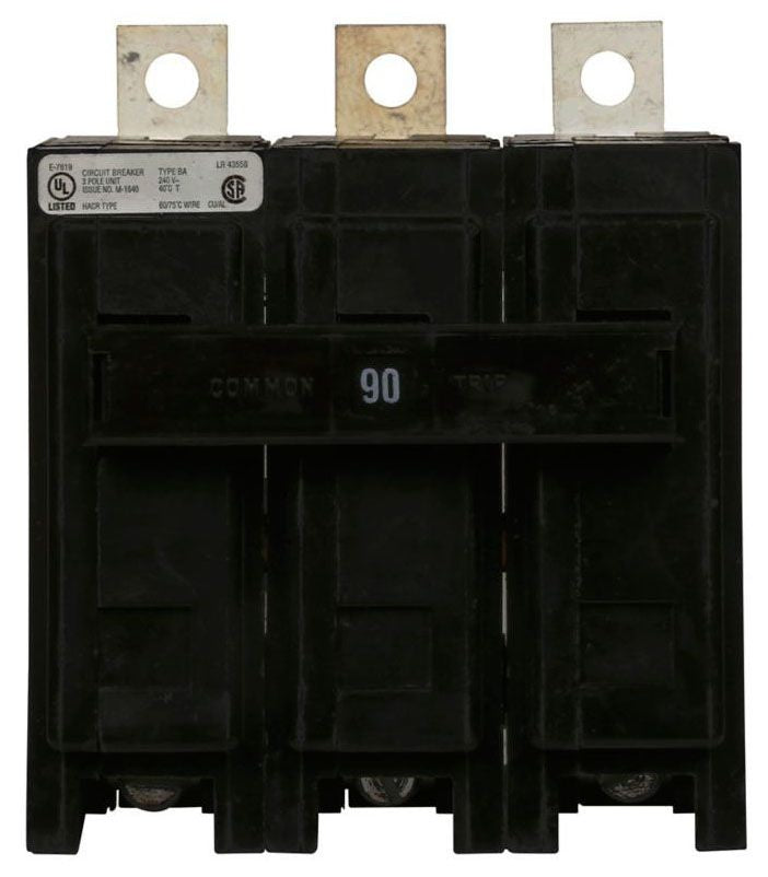 EATON Eaton BAB3090H Miniature Circuit Breaker, 90 Amp, 240 Volt