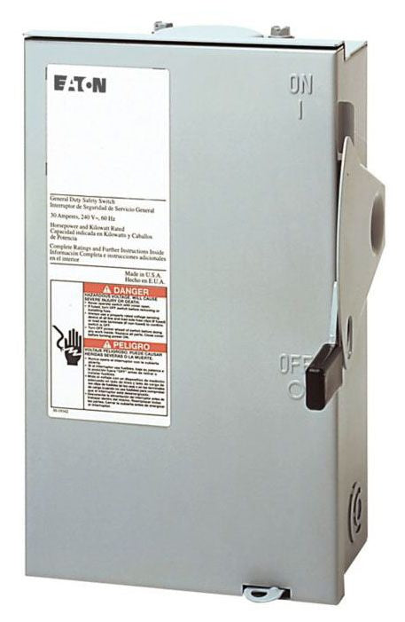 EATON Eaton DG221URB Switch Saf Duty Genl 240VAC 30A 3HP DPST