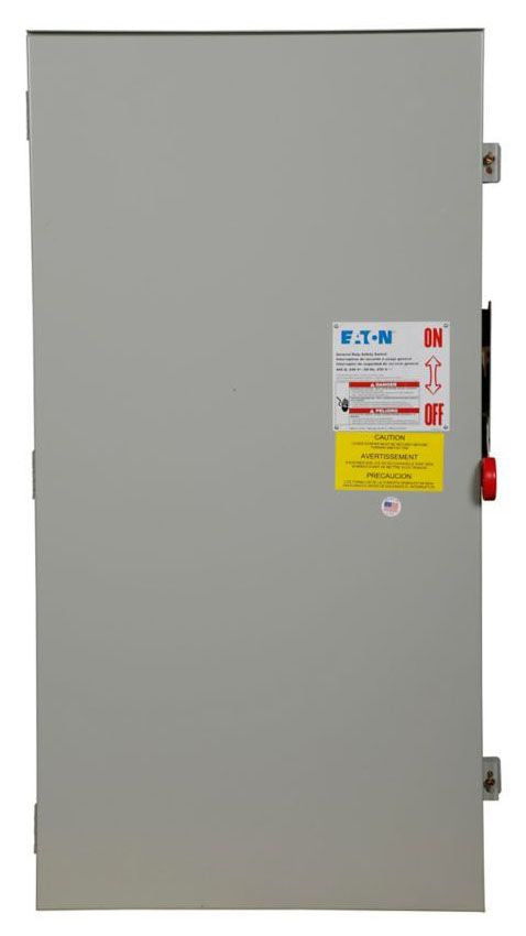 EATON EATON DG225NRK DG Series Cartridge Fusible General Duty Safety Switch, 240 VAC, 400 A, 50 to 125 hp, DPST Contact, 2 Poles