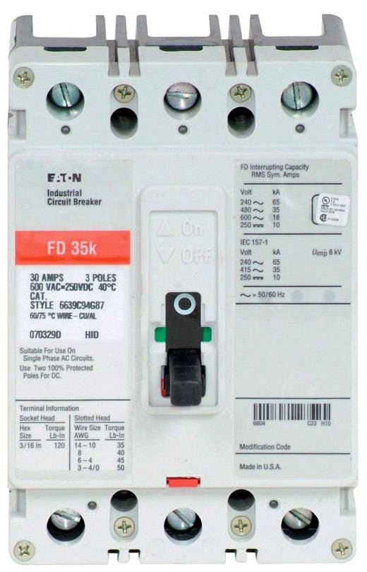 EATON Eaton FD3200 Breaker Ckt Case Mld 600 VAC/250 VDC 3 F