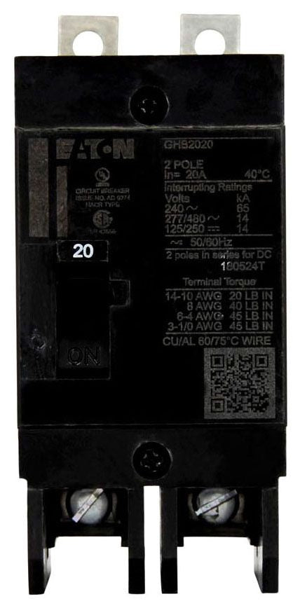 EATON Eaton GHB2020 Circuit Breaker 20A 2P Replacement MPN GHB2020