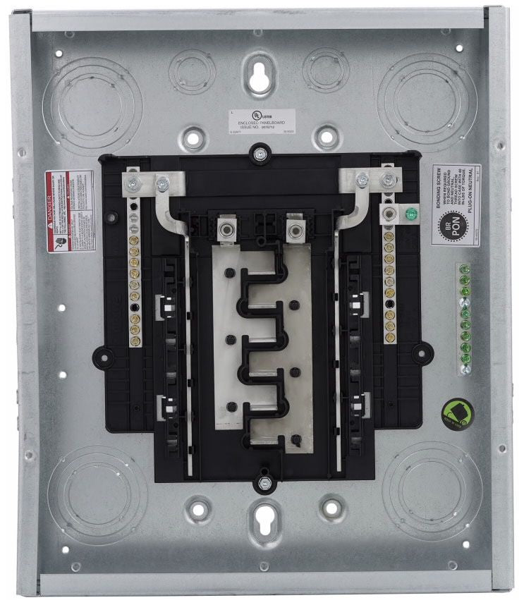 EATON EATON BRP12L125R 1-Phase Rainproof Main Lug Neutral Load Center, 120/240 VAC, 125 A, 12 Spaces