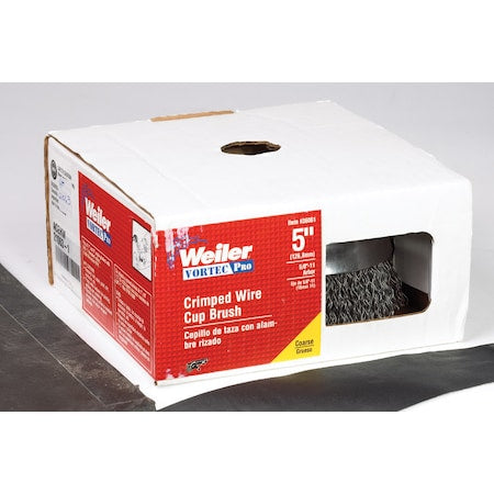 WEILER Weiler 36061 Vortec Pro 5 Crimped Wire Cup Brush .020 Steel Fill 5/8-11 UNC Nut