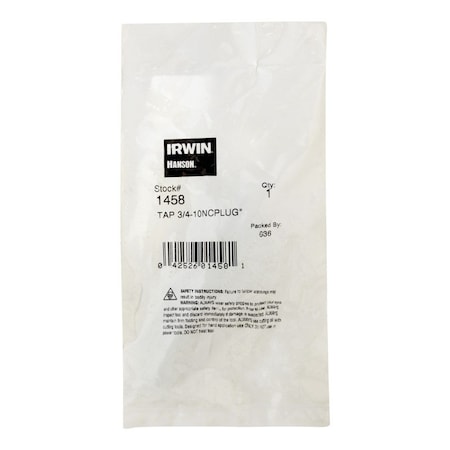 IRWIN Irwin 1458 Tap 3/4-10 NC Plug for Tap Die Extraction