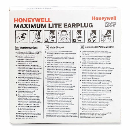 HONEYWELL HOWARD LEIGHT Honeywell LPF-1 Maximum Lite Disposable Earplugs, Foam, Green, Uncorded, 200 Pairs