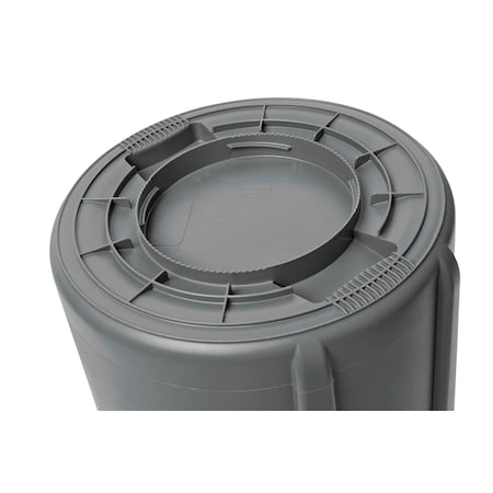 RUBBERMAID COMMERCIAL Rubbermaid Commercial FG265500GRAY BRUTE Round Container 55 Gallon Heavy-Duty Plastic Without Lid