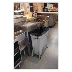 Rubbermaid Commercial FG354060GRAY 23 Gal Plastic Rectangular Trash Can Gray