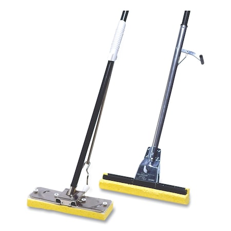 RUBBERMAID COMMERCIAL Rubbermaid Commercial FG643500BRNZ Steel Roller Sponge Mop, Bronze Handle w/12 Wide Yellow Sponge