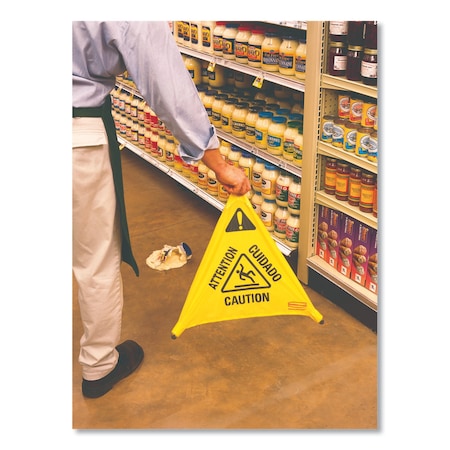 RUBBERMAID COMMERCIAL Rubbermaid Commercial FG9S0100YEL Multilingual Pop-Up Wet Floor Safety Cone 30 Yellow