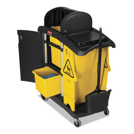 RUBBERMAID COMMERCIAL Rubbermaid Commercial FG9T7200BLA High Capacity Cleaning Cart, 21-3/4w x 49-3/4d x 38-3/8h