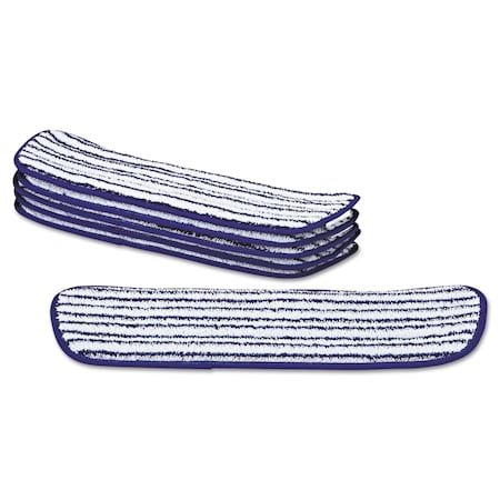 RUBBERMAID COMMERCIAL Rubbermaid Commercial FGQ80000WH00 Microfiber Finish Pad 18 x 5 1/2 Blue/White PK6