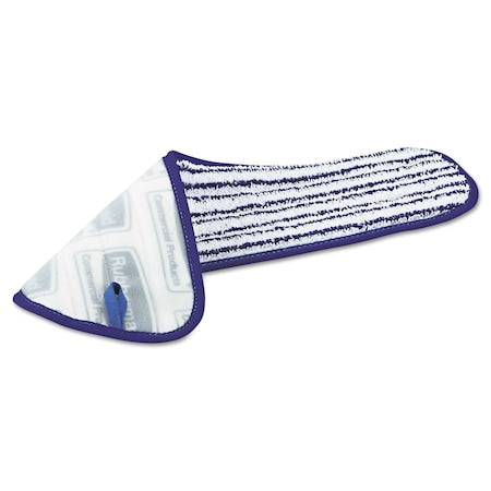 RUBBERMAID COMMERCIAL Rubbermaid Commercial FGQ80000WH00 Microfiber Finish Pad 18 x 5 1/2 Blue/White PK6