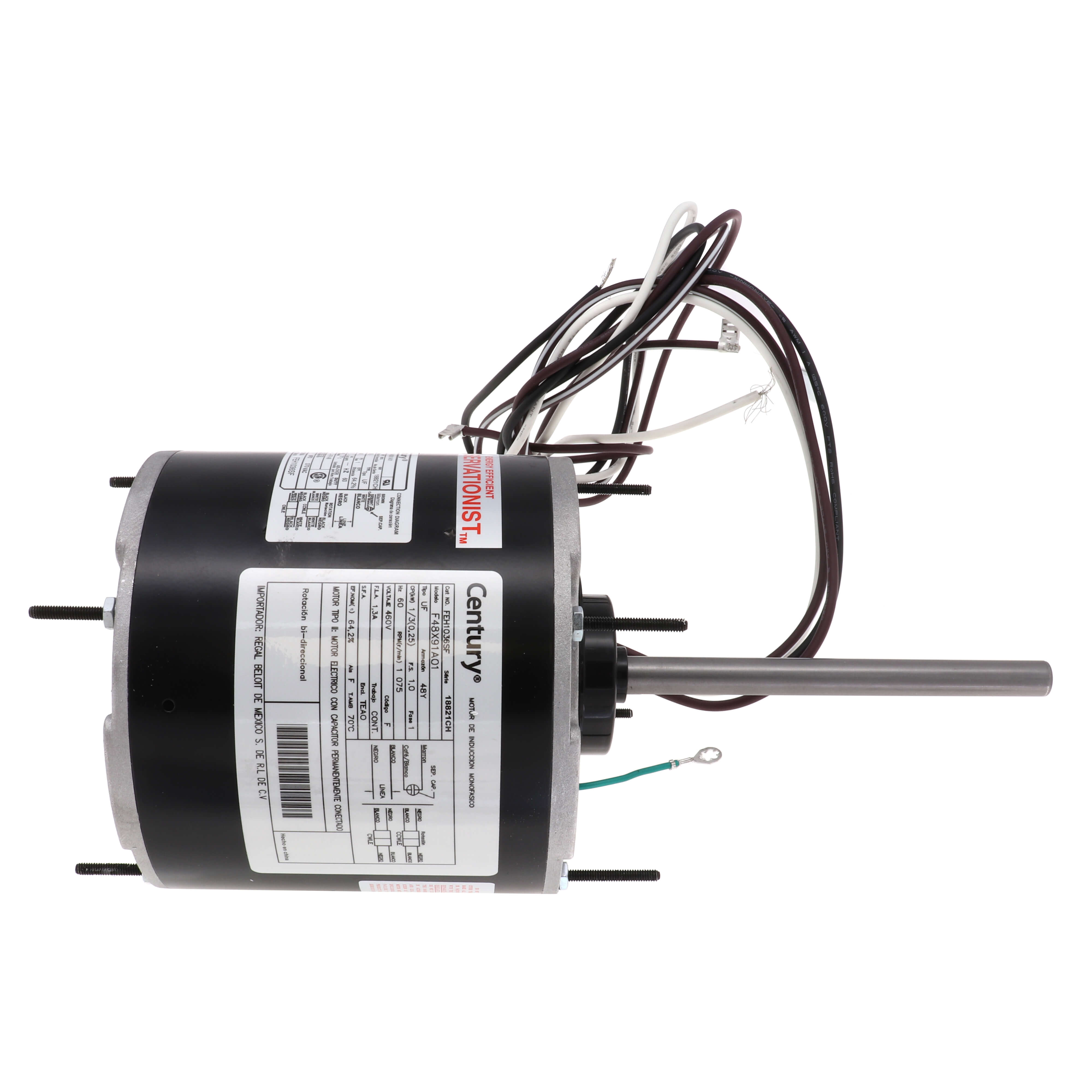 CENTURY MOTORS Regal Rexnord - Century Motors FEH1036SF | 1/3HP 460V 1075RPM 1Sp PSC Mtr