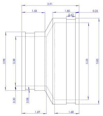 FERNCO Fernco 1002-43 Flexible Coupling 4 x 3 Inch Clay x Cast Iron/Plastic